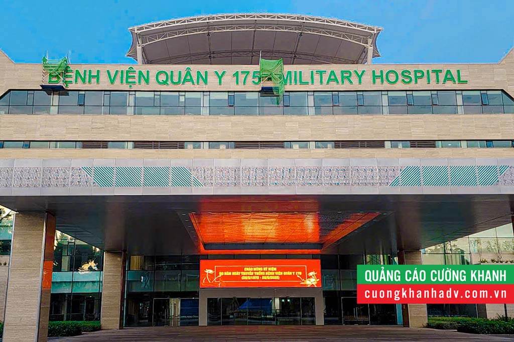 Logo chữ nổi inox tại Bệnh viện Quân Y 175