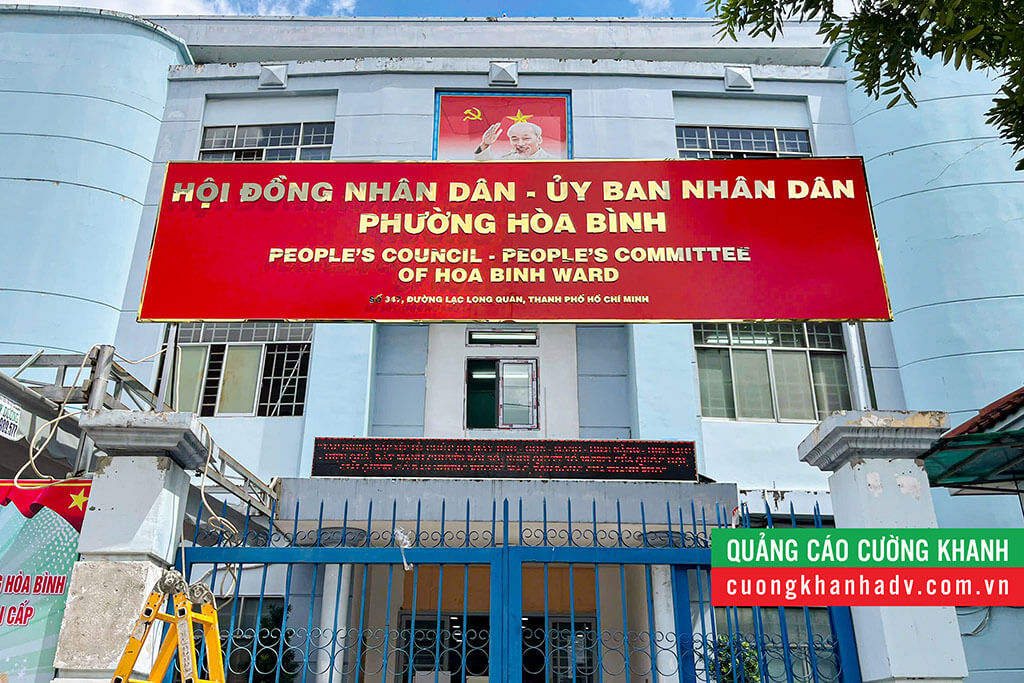 Sản xuất thi công bảng hiệu Phường Hòa Bình