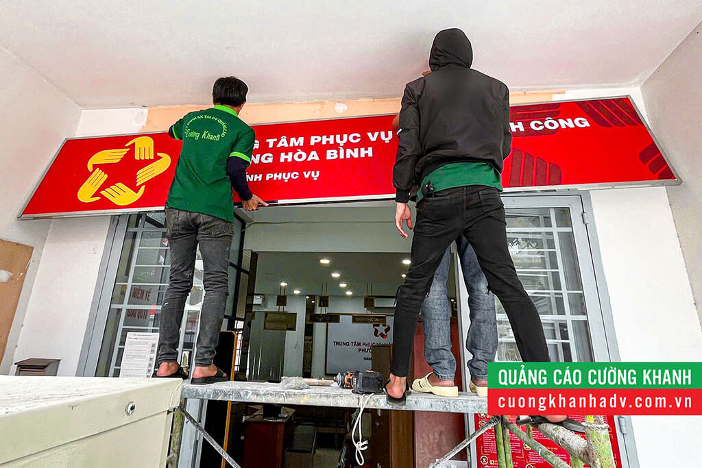 Sản xuất thi công bảng hiệu Phường Hòa Bình