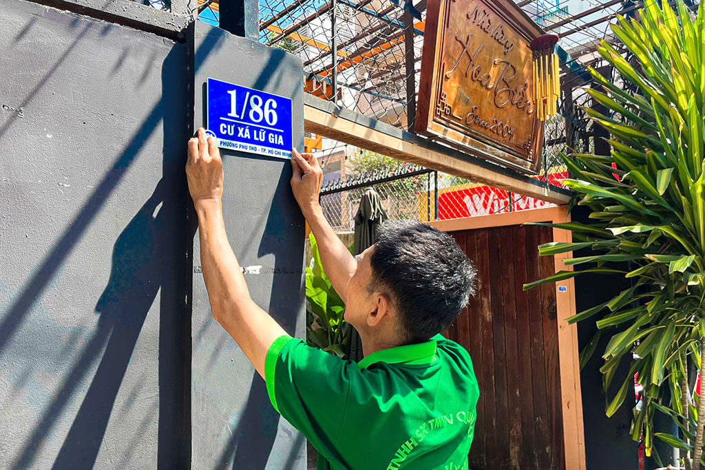 Tài trợ Công trình đổi mới biển số nhà trên địa bàn phường Phú Thọ