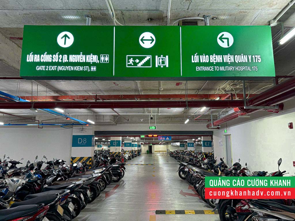 Thi công lắp đặt biển hộp đèn tầng hầm Cường Khanh Ads